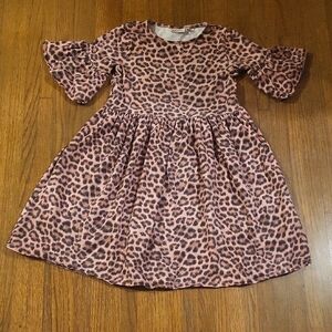 Molo Brown Pink Fit and Flare Dress with Bell Sleeves